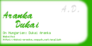 aranka dukai business card
